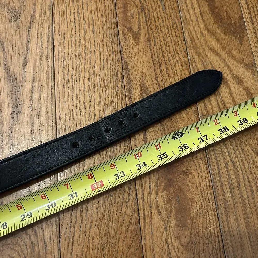 Howard Knight Thick Black Leather Handmade Belt 34